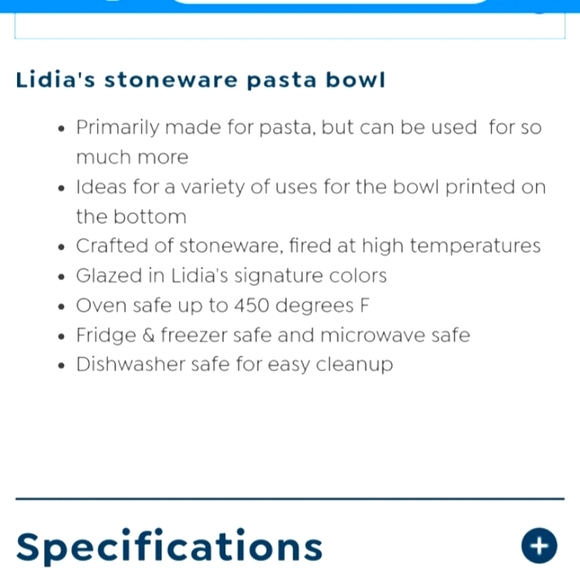 Lidia bastianich Pasta Bowl, stoneware, 12 1/2" dia., lemons design,NEW IN BOX - Picture 6 of 8